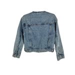 BLANKNYC Women's XS Denim Jacket Collarless Button Front Blue Jean‎ Photo 6