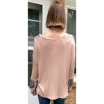 Vanilla Bay Tan Waffle Aztec Inset Shoulder Long Sleeve Top Women's SZ Large NWT Photo 10