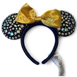 Disney Walt  World 50 Anniversary Mouse Ears Blue Gold Glitter Photo 0