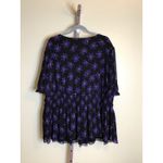 Ava & Viv  floral frilly V-Neck lined Short Sleeve Shirt Sz 3X Black NWT Photo 4