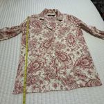 Ralph Lauren Lauren  PJ Pajama Set Shirt & Pants Cream Red Pink Paisley M Medium Photo 2