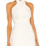 Amanda Uprichard  Mezcal Crepe Halter Neck Dress White Ivory Women’s Size S Photo 0