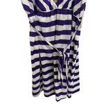 Bobbie Brooks Purple White Lace Back Tank Mini Dress Waist Tie Size 1X Plus Size Photo 2