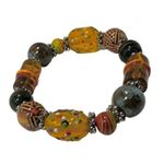 Yellow and green beaded stretchy bracelet Photo 0