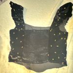 Free People Velvet Piper Embroidered Cropped Corset Top Black Women's Size XS Photo 9