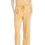 Faherty Terra Organic Cotton Jumpsuit in Taffy Yellow Size Medium NWT Photo 0