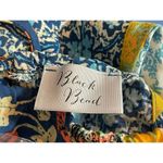 Black Bead  Adjustable Spaghetti Strap  Boho Patchwork Tasseled Trim Dress M Photo 6