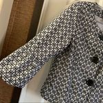 carole little Black/White Floral Embroidery Jacket M Photo 4