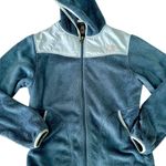 The North Face Women's two toned fuzzy teddy puffer Jacket - Blue and baby blue Photo 0