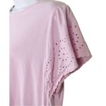 Gap  Pink Eyelet Sleeve T-Shirt Top‎ Women's Blouse M Feminine Coquette Soft Girl Photo 4