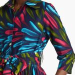 SIKA Ada Fit & Flare Shirtdress Dark Neon Floral Belted Size 6 Black Photo 6