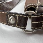 Fossil  Pebbled Leather Crossbody Bag Rich Chocolate Brown Contrast Stitching Photo 6