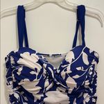 Jantzen   Blue and White Ruched Tank Top size 10 Photo 2