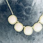 Pale Pink Statement Necklace in Gold Tone 22" Adjustable Photo 1