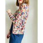 Vintage y2k Cardigan Sweater Size M Slim Fit Wool Light Weight Multi Color Yellow Size M Photo 4