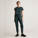 Quince NWOT Flowknit Mid-Rise Jogger Heather Green Sz L inseam 27.5” Sold Out Photo 1