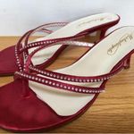 Michaelangelo  6.5 red strappy rhinestone sandals Photo 12