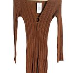 l*space L* Wailea Coffee Brown Cover Up O-Ring Long Sleeve Mini Dress Size Medium Photo 3