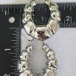 Chunky White Gold Filled Hoop Earrings Greek Key Design Silver Photo 6