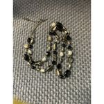 Lane Bryant necklace black clear glass beads long Photo 0