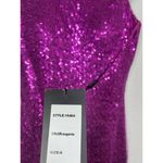 La Femme  Magenta Sequin Mini Short Cocktail Dress Size 6 Party Style 19464 Photo 3