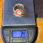 Polki Moissanite Ruby Sterling Silver Ring Size 9 Gold Photo 8