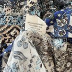 Jaase Blue Floral Babydoll Long Sleeve Boho Tassels Flare Dress Size LARGE Photo 12