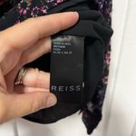 Reiss Fazia India Black Ruffle Floral Long sleeve Blouse size 8 Photo 4