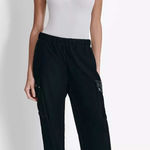 DKNY  High-Rise Wide-Leg Velvet Cargo Pants Size Large Photo 0