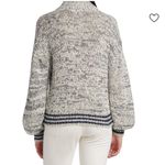 MOTHER The Mock Neck Cropped Sweater Size‎ M Navy and Cream Cotton White Size M Photo 5