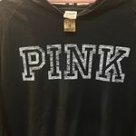 PINK - Victoria's Secret  Black Hoodie Long Sleeve Cropped Pullover‎ Small Photo 3