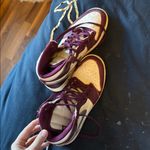 Nike  High-Top Sneakers in Burgundy and Cream Photo 1