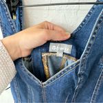 Tractr Denim Farm Western Boho Pleated Tank Zip Back Midi Dress Medium Blue Photo 5