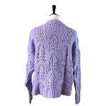 Aerie  Sweater Chunky Knit Pointelle Crochet Oversized Purple Women’s Size Small Photo 4