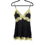 Alice + Olivia  Zaira Lace Trim Mini Dress Black/Lime Punch Sz 2 Photo 2