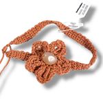 Free People  Bohemian Beachy Crochet Flower 70s Olympus Choker NWT Blush Sienna Photo 5