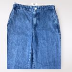 J.Crew 1996 High Waist Cropped Wide Leg Lace Up Jeans Size 28 Coastal Sailor Blue Photo 4