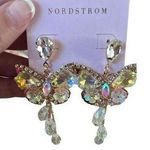 Bloomingdale’s Crystal Colorful Rhinestone Butterfly Dangle Fashion Earrings Photo 0