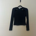 Urban Revivo Black‎ Long Sleeve Top With Cut outs Size 8 Black Photo 1