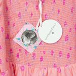 LoveShackFancy Miri Women's Smocked Midi Shift Dress Pink Floral, Size 2X Photo 5