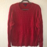 Lands' End Lands’ End Sweater Red Crew Neck Cableknit Sweater Sz 1X GUC Photo 1