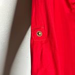 Cache Caché Vintage Red Silk Button Blouse Gold Button Dressy Luxe Holiday Party Top M Photo 2