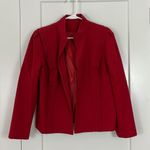 Vintage Sherbert Size 16 Red Long Sleeve Open Front Blazer Jacket Photo 3