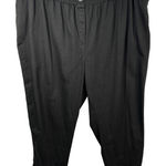 Woman Within Plus Size 36T Cropped Pants Capri Black Cotton Elastic Pull On 590 Photo 0