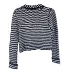 Moschino Bow Chunky Wool Knit Sweater Cardigan Gray Black Women's Size M Photo 5