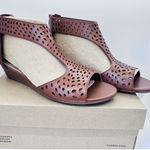 Clarks NEW  Collection Sz 8.5 Abigail Brown Leather Wedge Sandals Vacation QVC EX Photo 0