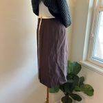 Oscar de la Renta Brown Silk White Wrap Skirt Linen Lined USA Skirt Size 4 Photo 5