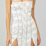 With Jean WITH JÉAN Mirabel Corset Mini Dress, White Lace, Medium Photo 0