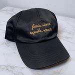 Fiesta Siesta Tequila Repeat Embroidered Black Satin Structured Baseball Cap Photo 0