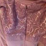 David's Bridal Reverie Mesh & Sequin One Shoulder Dress in Dusty Rose Photo 9